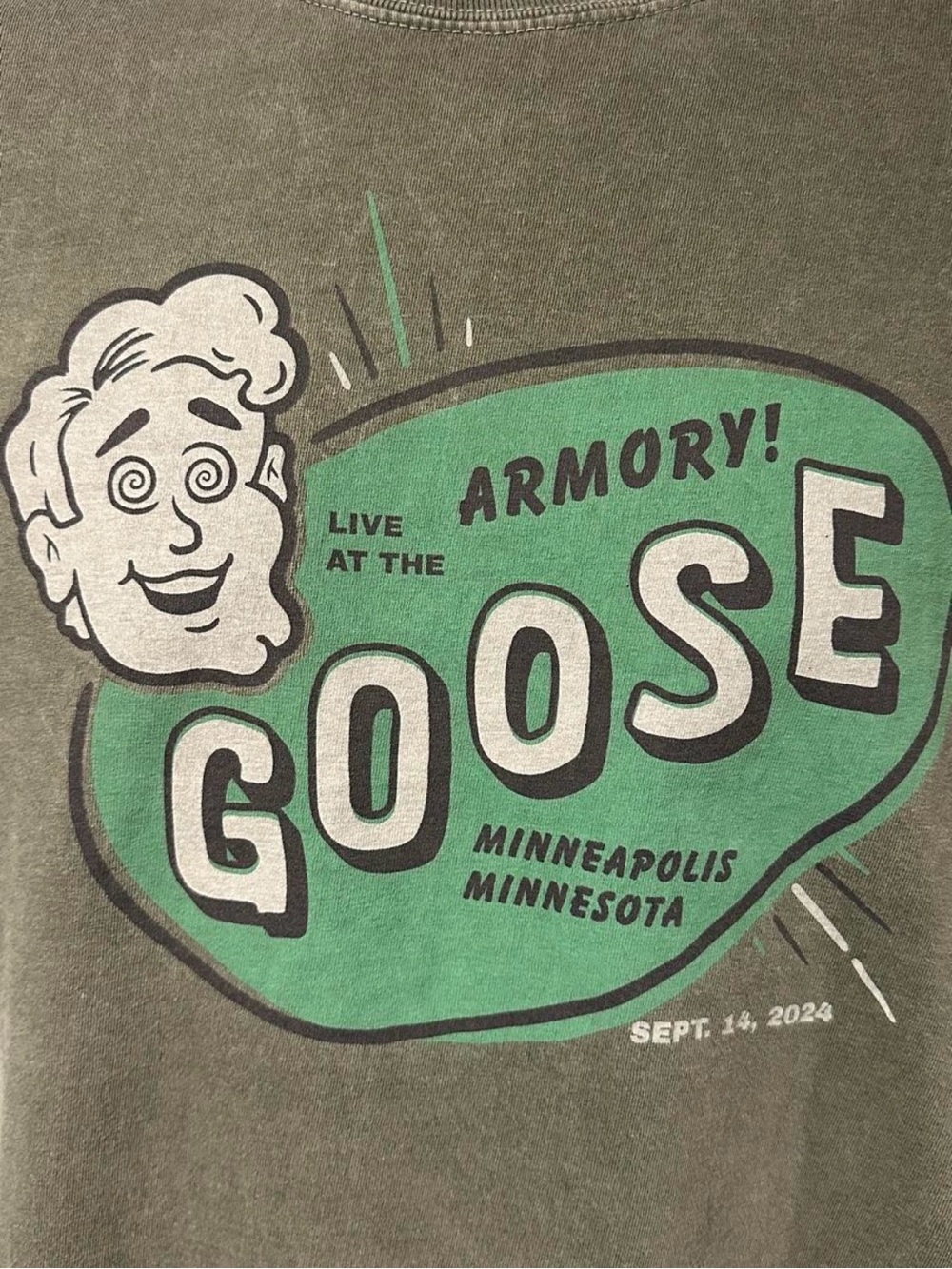 Goose Minneapolis event tee from 2024 show at The Armory. Size XL